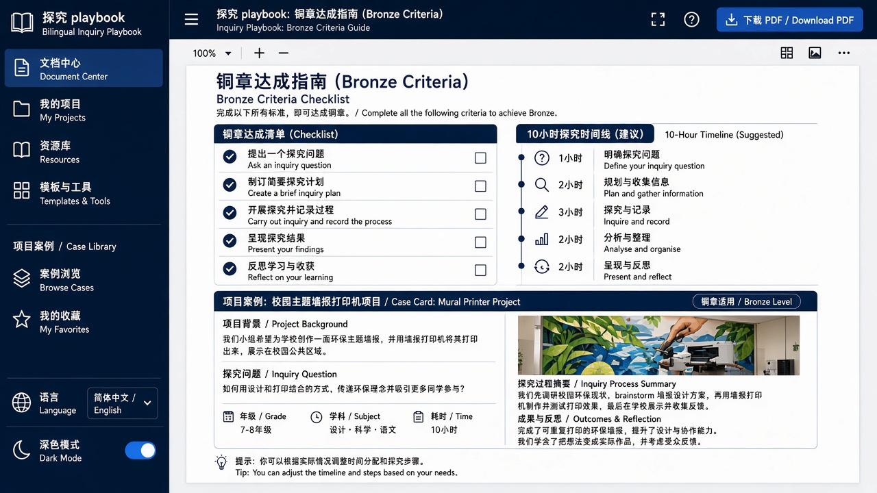 标准课与案例时间线示意 / Standard class + case timeline